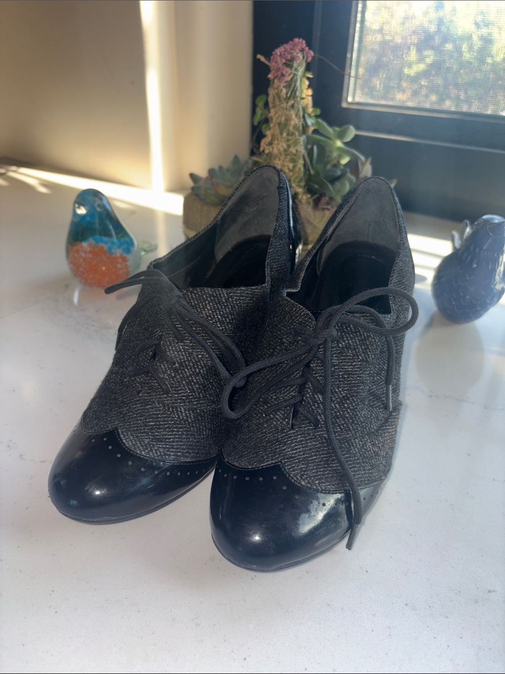 Gianni bini Tweed Lace-Up Wingtip Shoes